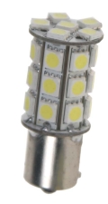 LED žiarovka 12V s päticou BAU 15s biela, 27LED/3SMD