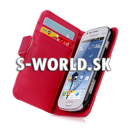 Kožený obal Samsung Galaxy S Duos - Wallet ružová | Kožené obaly - S-world.sk  - synchronized world - Váš svet príslušenstva