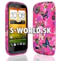 Silikónový obal HTC Desire X - Butterfly Swirl ružová