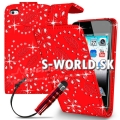 Kožený obal iPod Touch 4G - Diamond Flip červená