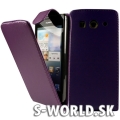 Kožený obal Huawei Ascend G525 - Flip fialová