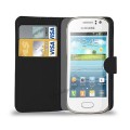 Kožený obal Samsung Galaxy Fame - Wallet TM - čierna