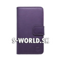 Kožený obal Samsung Galaxy Trend - Wallet MN - fialová