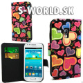 Kožený obal Samsung Galaxy S3 Mini - Hearts Wallet Multi