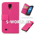 Kožený obal Samsung Galaxy S4 Active - Wallet - ružová