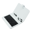 Univerzálny kožený obal BLUN s klávesnicou s micro/mini USB pre 7“ tablety - biela