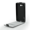 Kožený obal LG F60 (D390N) - Flip Flexi - čierna
