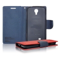 Diárové kožené puzdro Samsung Galaxy E7 (E700) - Diary červená-modrá