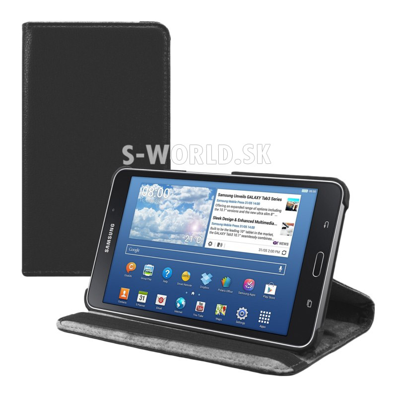 Kožený obal Samsung Galaxy Tab 4 7.0 T230 - Rotate - čierna | Kožené obaly  - S-world.sk - synchronized world - Váš svet príslušenstva