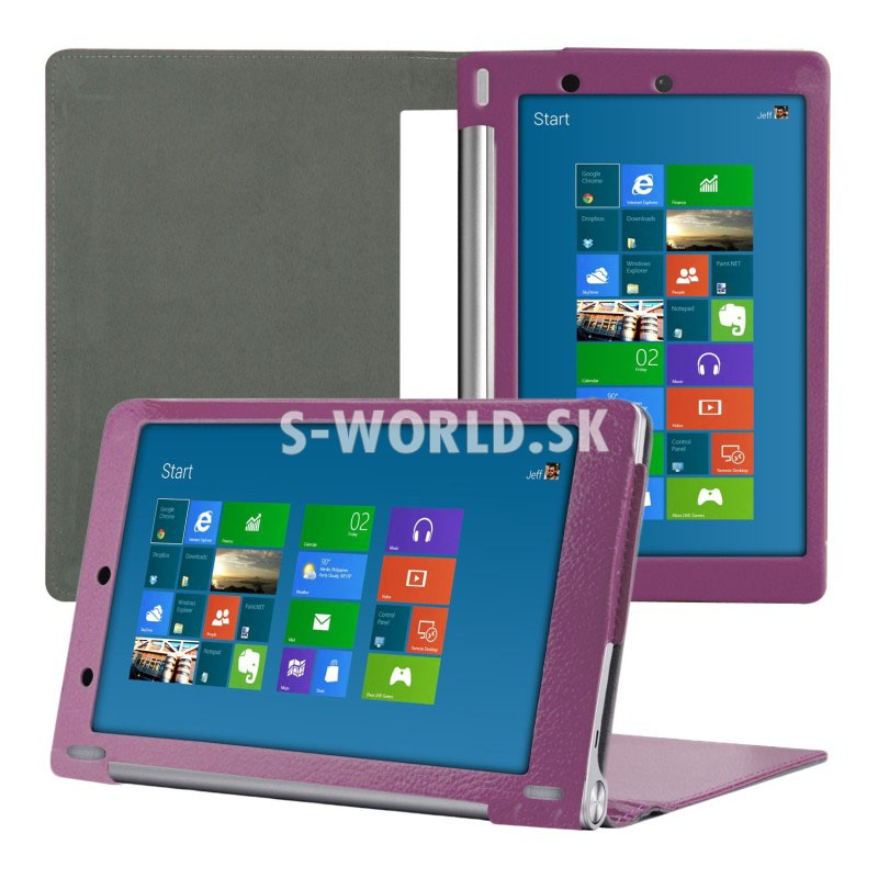 Kožený obal Lenovo Yoga Tablet 10 / 10 HD+ - Stand - fialová | Kožené obaly  - S-world.sk - synchronized world - Váš svet príslušenstva