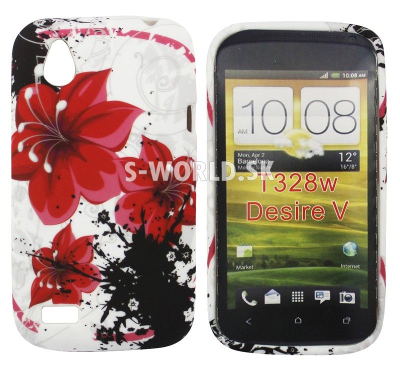 Silikónový obal HTC Desire X - Flowers - červená | Silikónové obaly -  S-world.sk - synchronized world - Váš svet príslušenstva