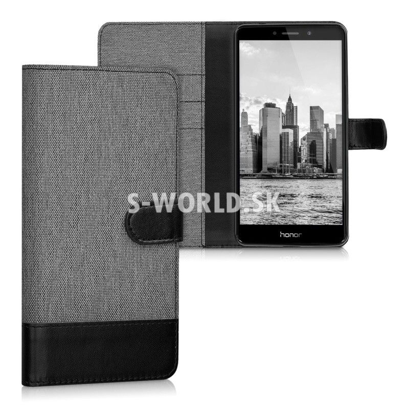 Kožený obal Huawei Honor 6X - Wallet Canvas - šedá | Kožené obaly / puzdra  - S-world.sk - synchronized world - Váš svet príslušenstva