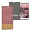 Kožený obal Huawei P8 Lite - Flip Duo - ružovo-zlatá