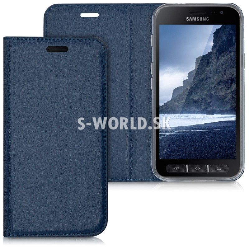 Kožený obal Samsung Galaxy Xcover 4 - Flip Cover - modrá | Kožené obaly /  puzdra - S-world.sk - synchronized world - Váš svet príslušenstva