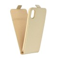 Kožený obal pre Apple iPhone X - Flip Flexi Fresh - zlatá