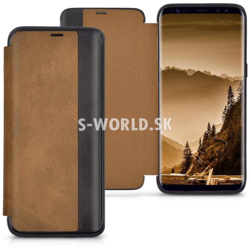 Kožený obal Samsung Galaxy S8 (G950) - Slim Book - hnedá | Kožené obaly /  puzdra - S-world.sk - synchronized world - Váš svet príslušenstva