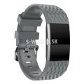 Silikónový remienok Fitbit Charge 2 – Diamond – tmavo-šedá