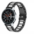 Kovový remienok (šírka 22mm) – Clasp čierno-strieborná – Huawei Watch GT / GT2 / Samsung Gear S3 / W