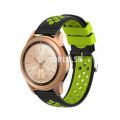 Silikónový remienok (šírka 20mm) – čierno-zelená – Huawei Watch GT2 (42mm) / Samsung Watch 3 41mm / 