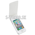 Kožený obal iPhone 4 - Luxury biela