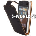 Kožený obal iPhone 4 - Luxury čierna