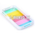 Silikónový obal iPhone 4 - Rainbow - biela