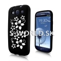 Silikónový obal Samsung Galaxy S3 - Flora čierna